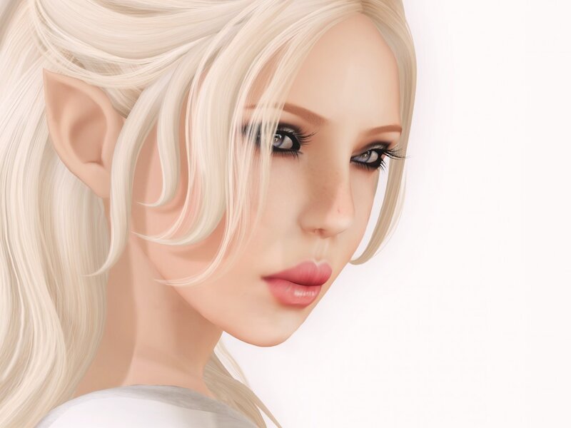 Elf with Blonde Hair — White