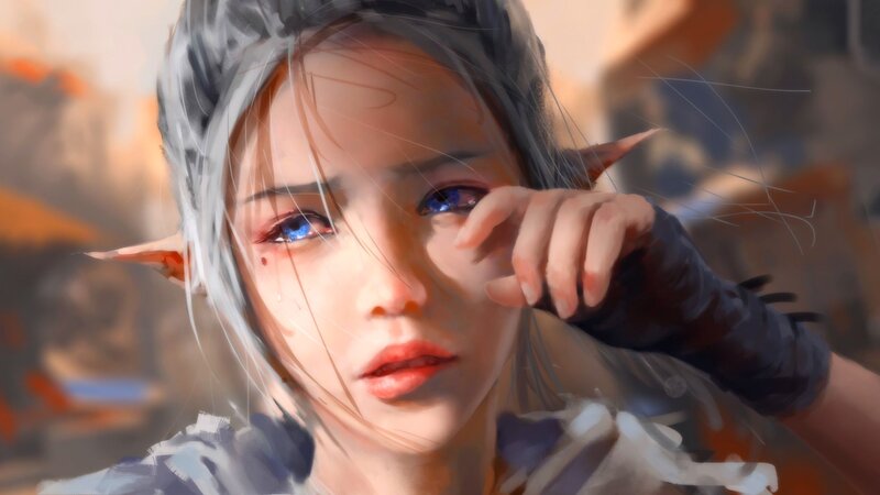 Elf with Blue Eyes — White