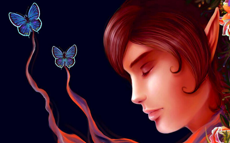 Elf with Butterflies