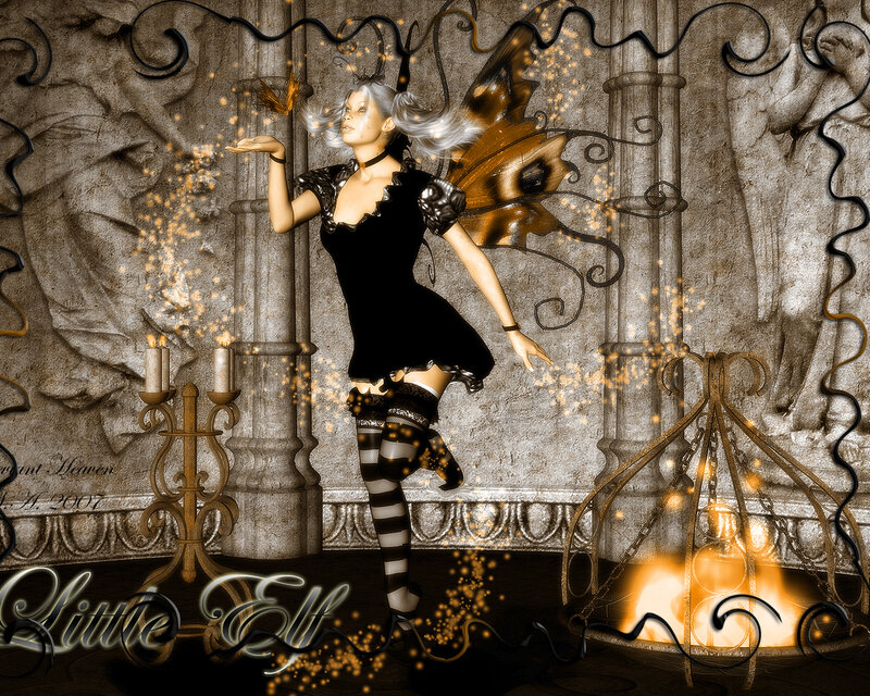 Elf with Butterfly Wings — Black