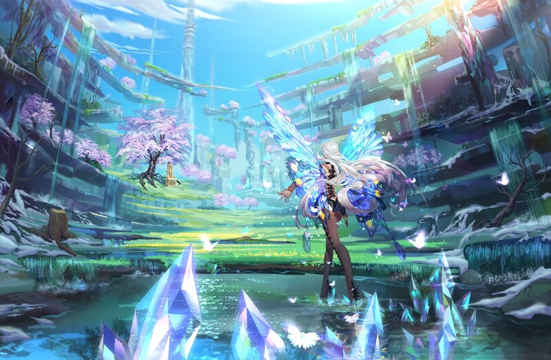 Elf with Butterfly Wings — Blue