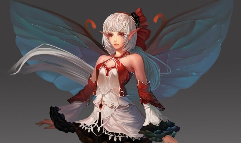 Elf with Butterfly Wings — White