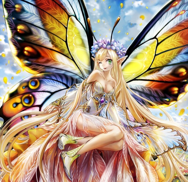 Elf with Butterfly Wings — Yellow