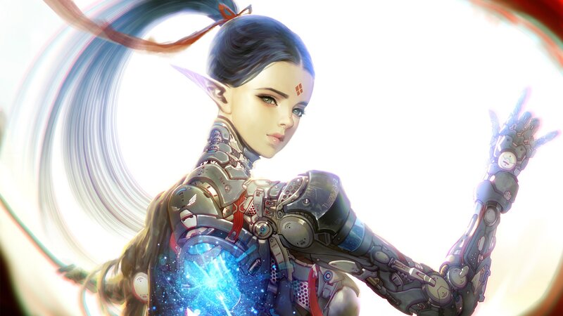 Elf with Cybernetic Arm