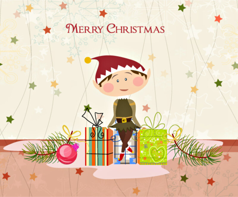 Elf with Gift Boxes