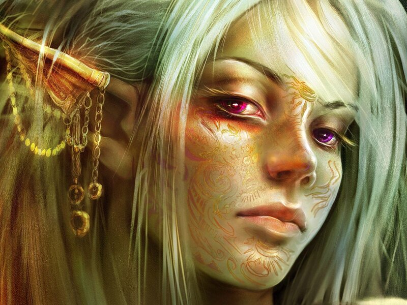 elf with glowing eyes