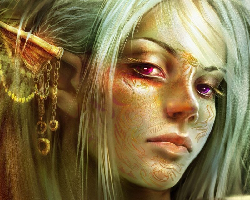Elf with Golden Tattoos — Gold