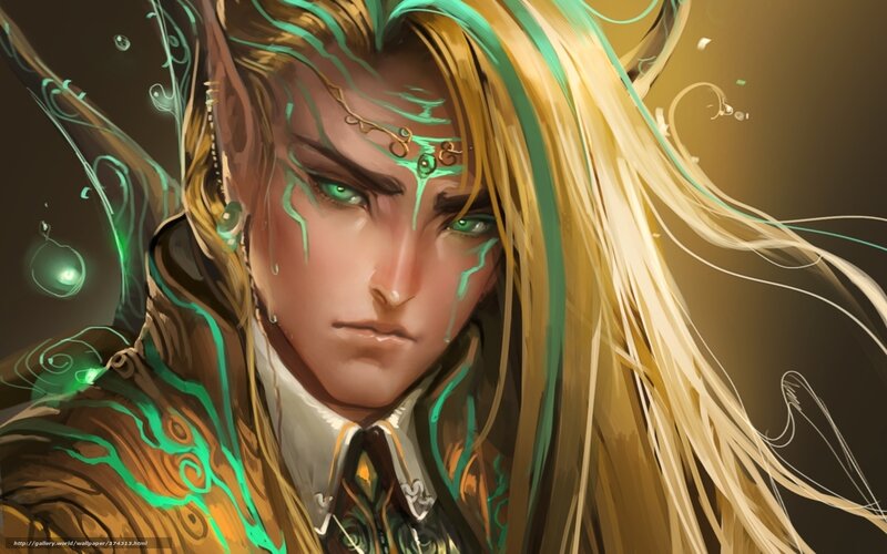 Elf with Green Eyes — Gold, Dramatic