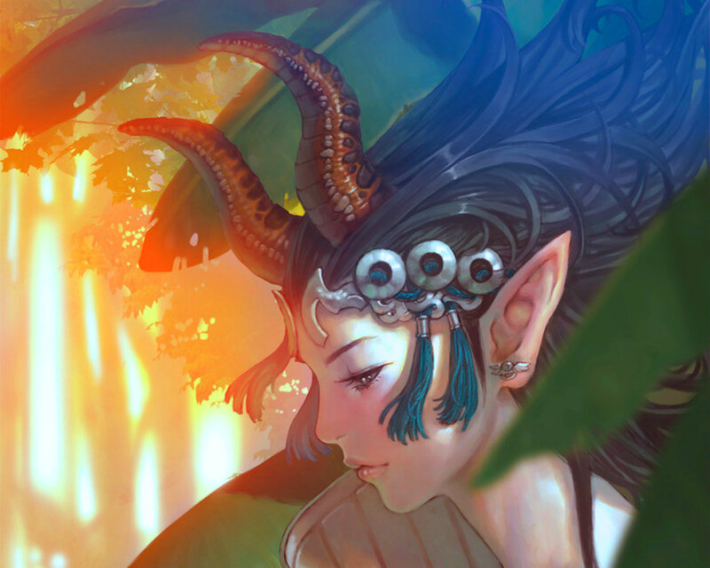 Elf with Horns and Tassels