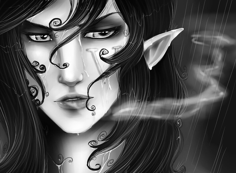 Elf with Long Dark Hair