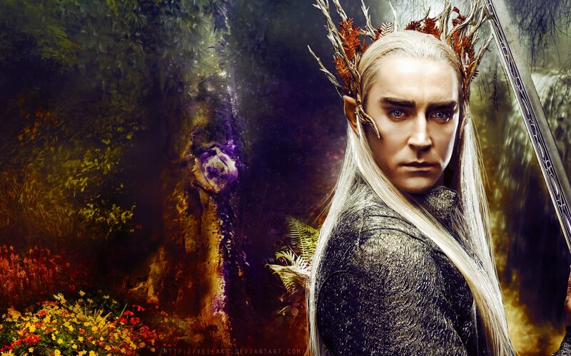 Elf with Long White Hair — Green