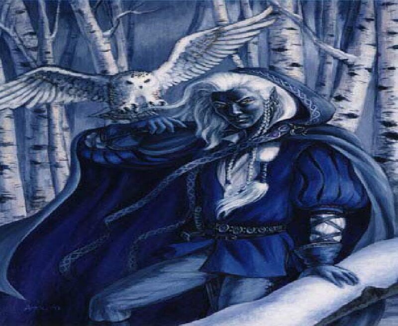 Elf with Owl in Forest