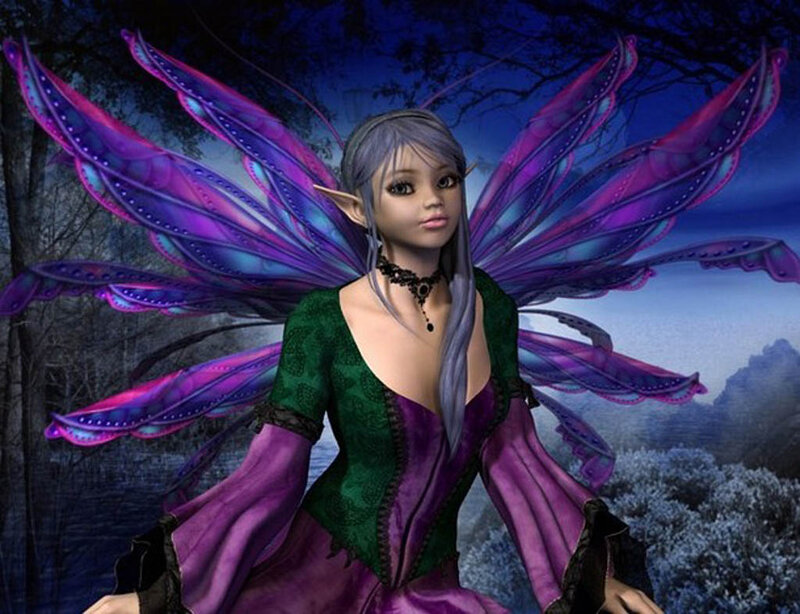 Elf with Purple Wings