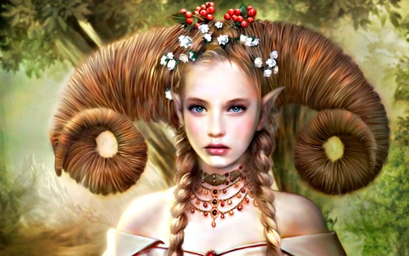 Elf with Ram Horns — Brown