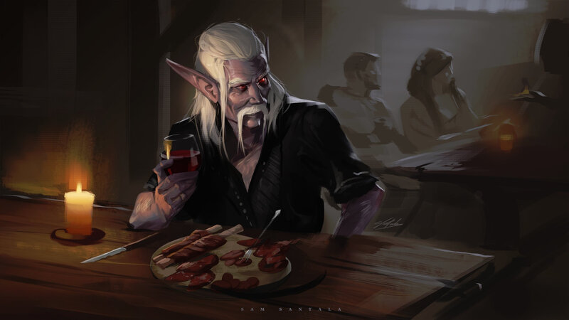 Elf with Red Eyes — Brown, Dramatic