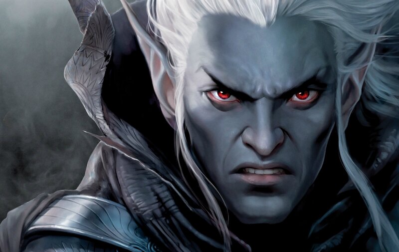 Elf with Red Eyes — Gray