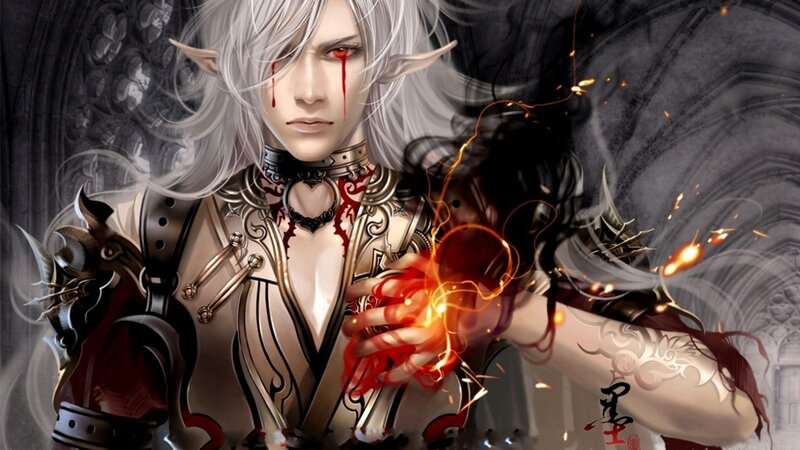 Elf with Red Eyes — White