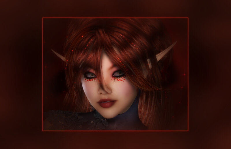elf with red hair and horns