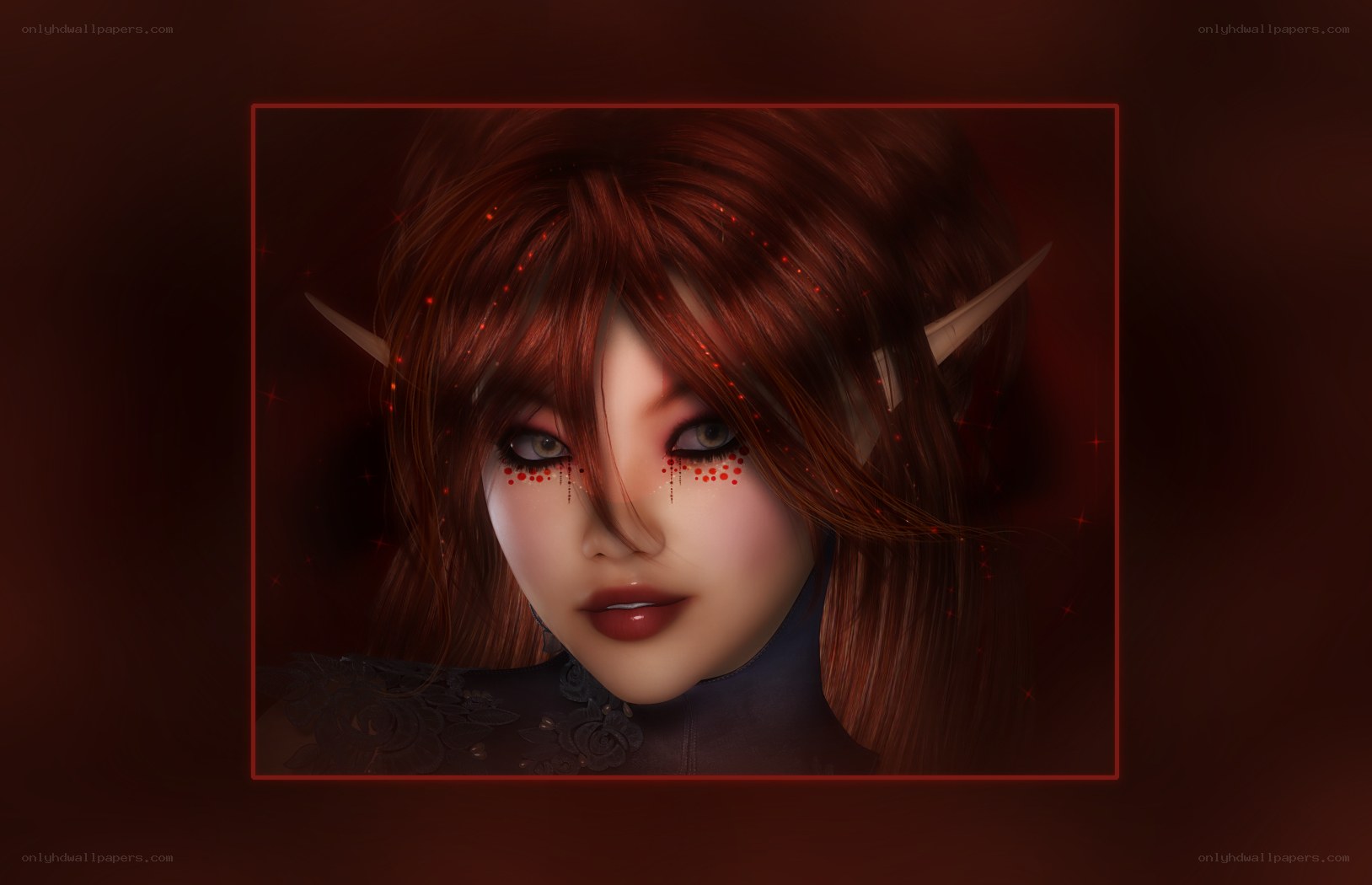 elf with red hair and horns