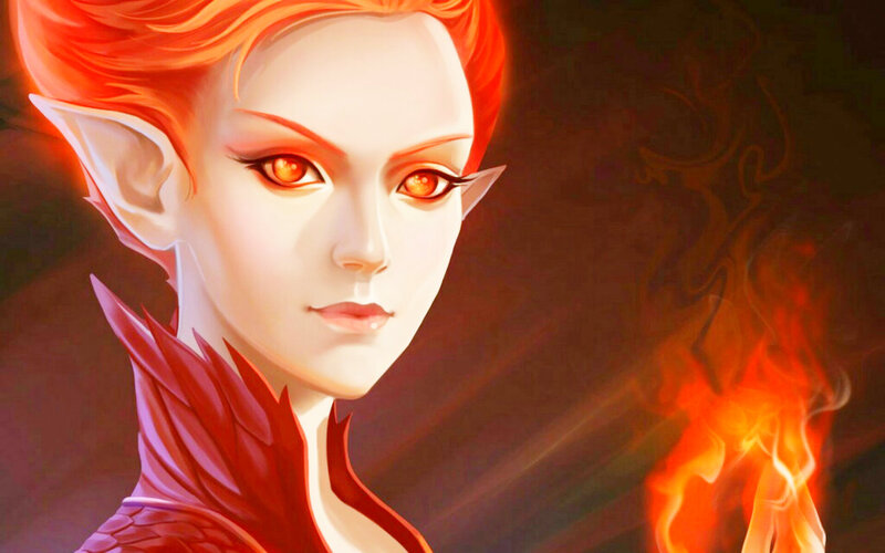 Elf with Red Hair — Dramatic, Digital Art