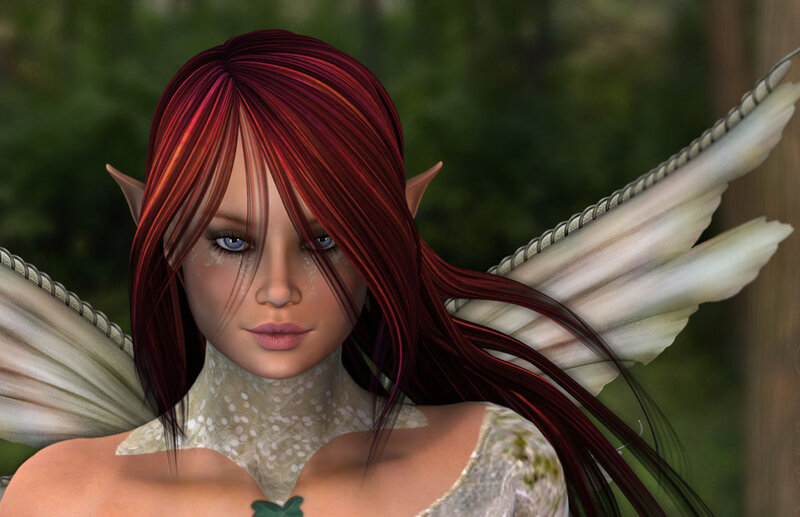 Elf with Red Hair — Serene, 3d Render