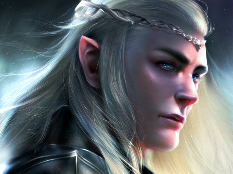 Elf with Silver Hair — Dramatic