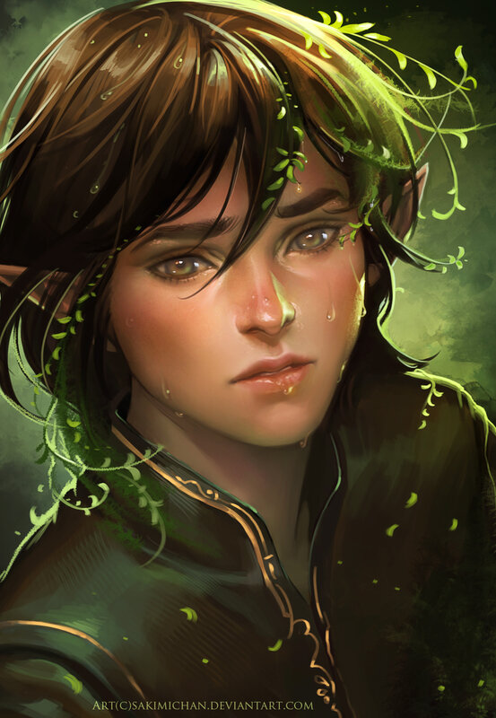 elf with vines and tears