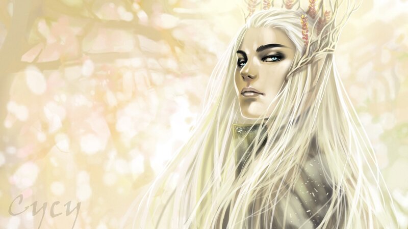 elf with white hair and crown