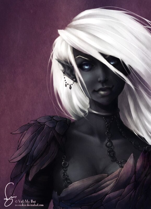 elf with white hair and wings