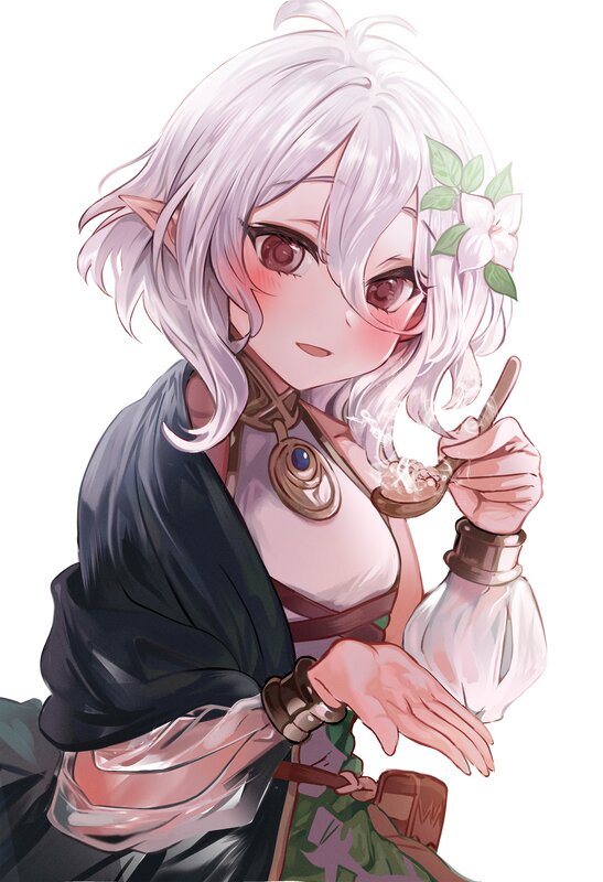 Elf with White Hair — Calm, Anime
