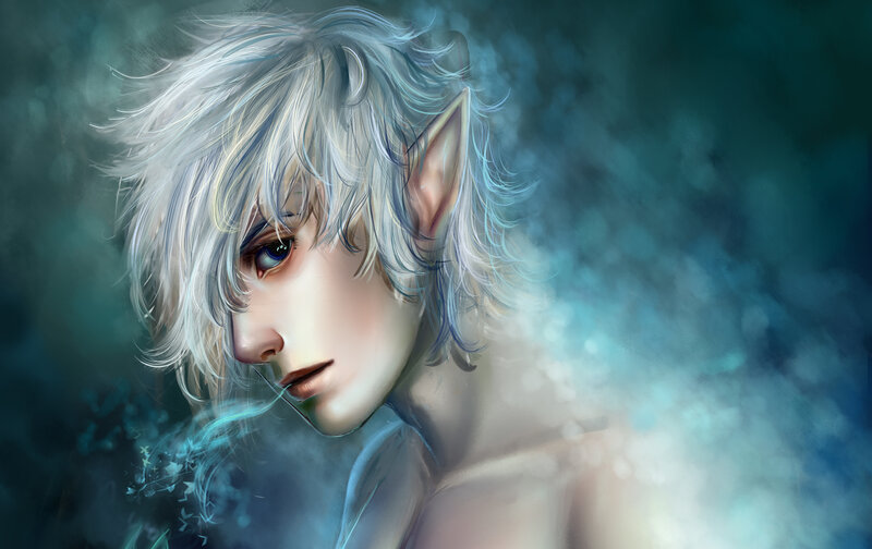 Elf with White Hair — Mysterious