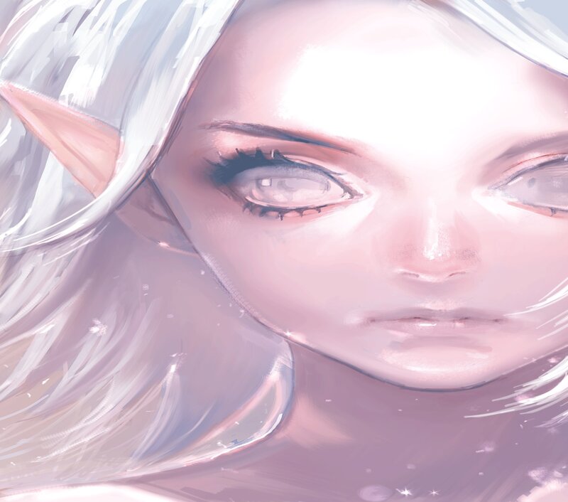 Elf with White Hair — Pink