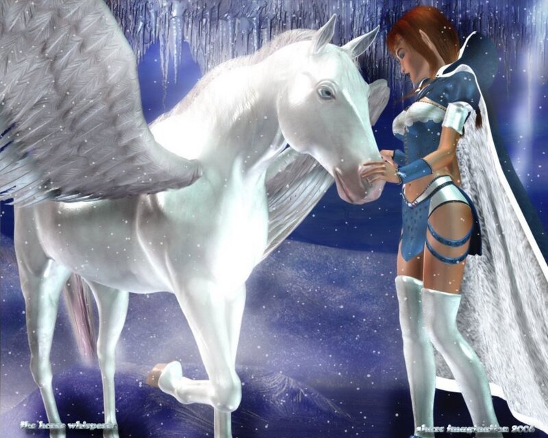 elf with winged horse