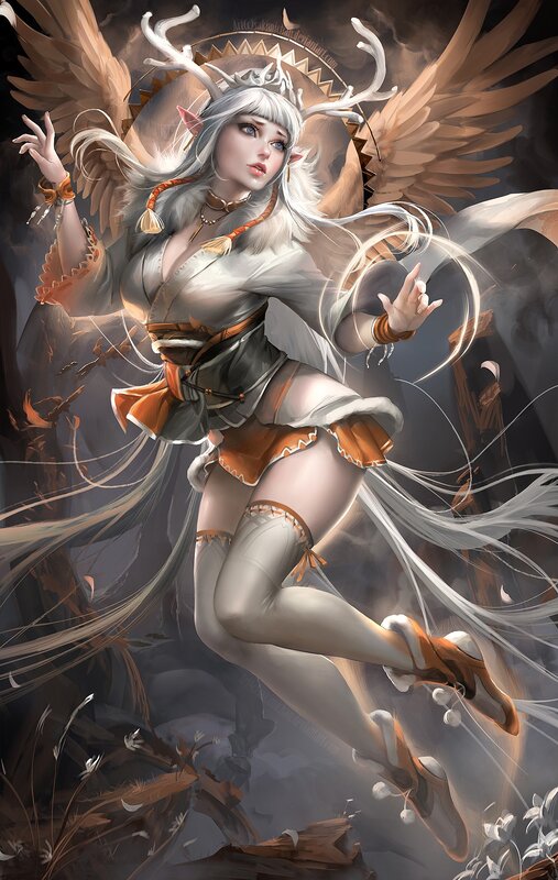 Elf with Wings and Antlers