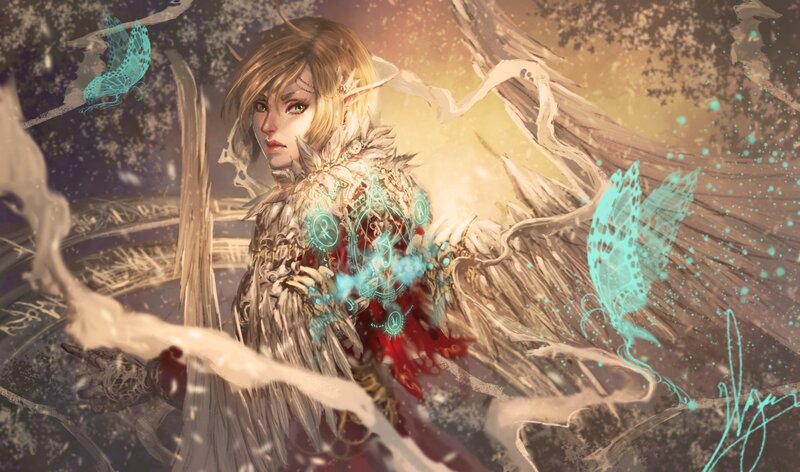Elf with Wings and Armor