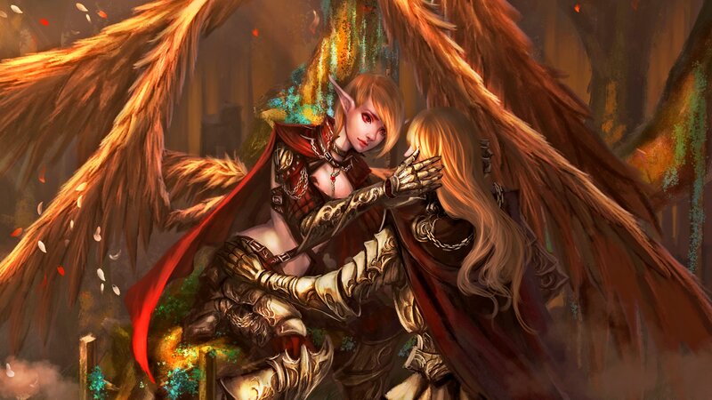 Elf with Wings Embracing