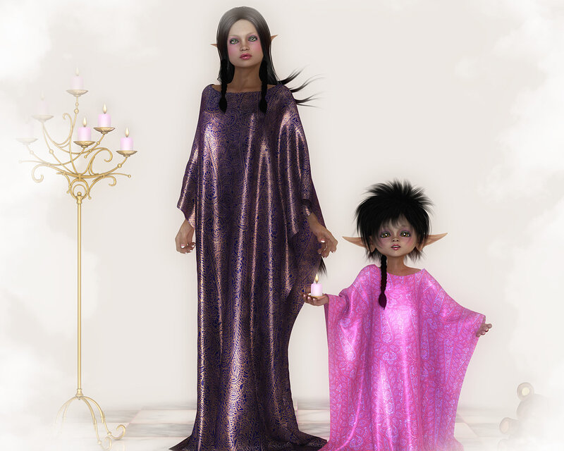 Elf Woman and Child