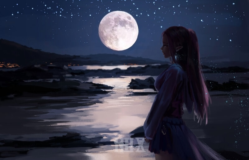 Elf Woman at Night