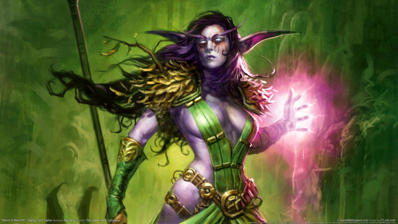 Elf Woman Casting Spell — Green, Dramatic