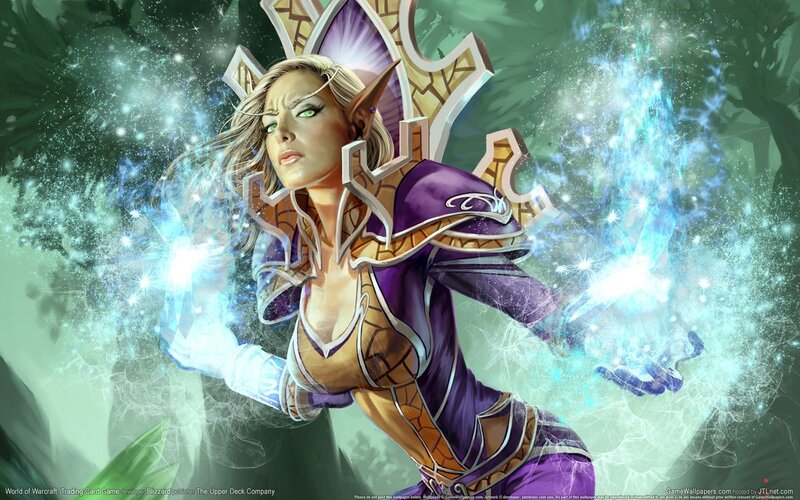 Elf Woman Casting Spell — Purple, Dramatic, Digital Art, Magic