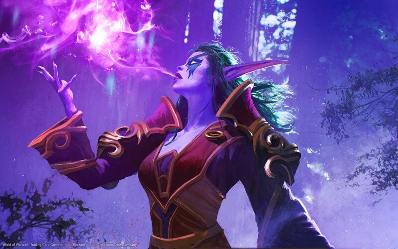 Elf Woman Casting Spell — Purple, Dramatic, Night, Digital Art, Magic