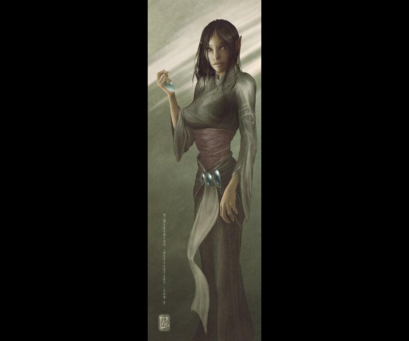 Elf Woman Holding Crystal