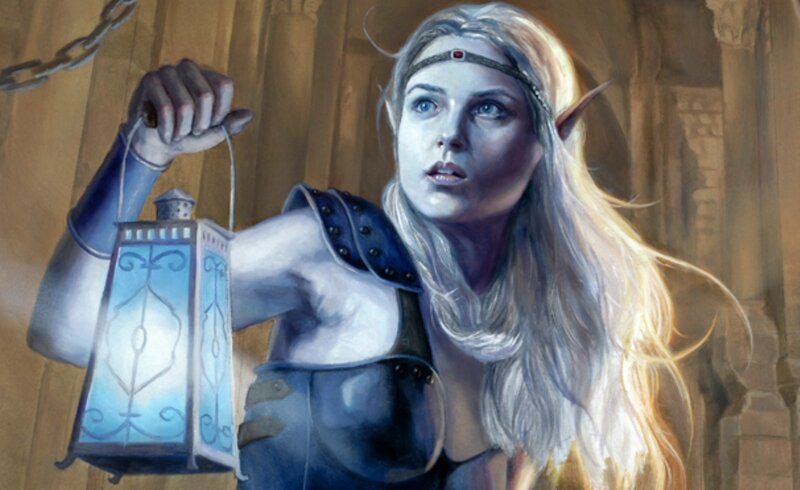 Elf Woman Holding Lantern