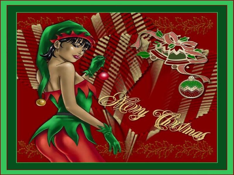 Elf Woman Holding Ornament