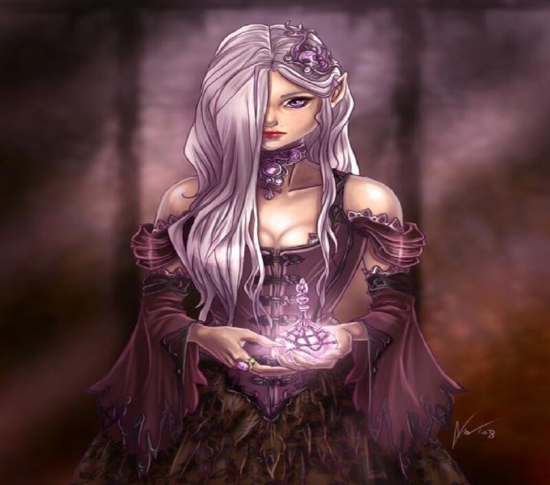 Elf Woman Holding Potion