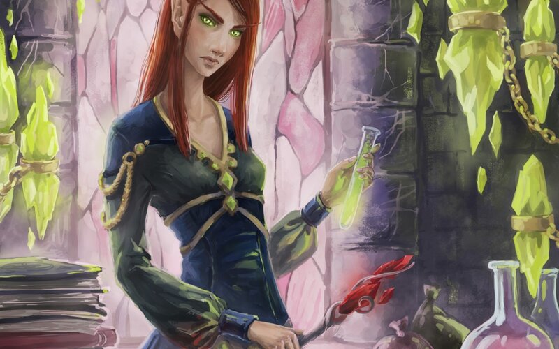 Elf Woman Holding Vial