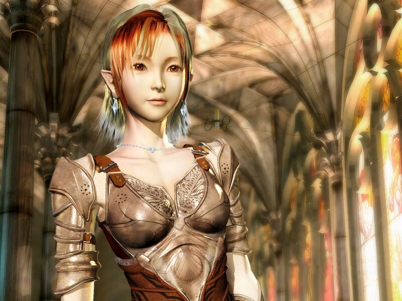 Elf Woman in Armor — Brown, Serene