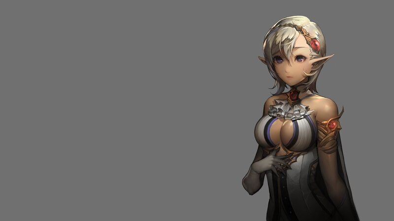Elf Woman in Armor — Gray, Neutral