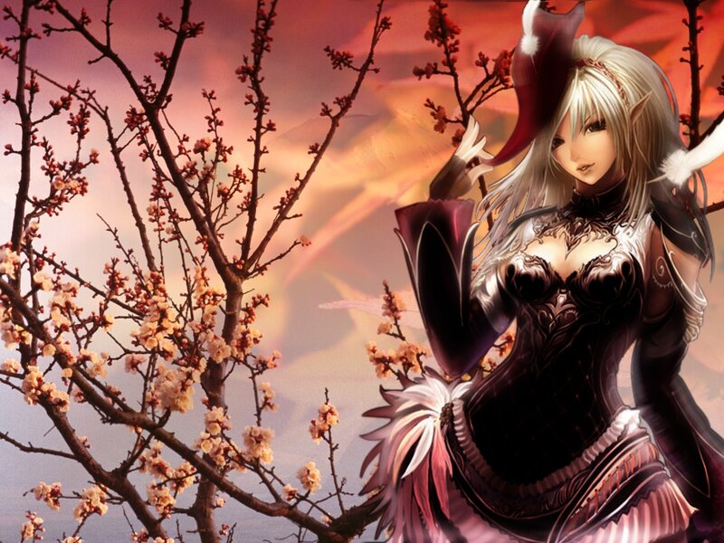 Elf Woman in Armor — Pink, Dramatic