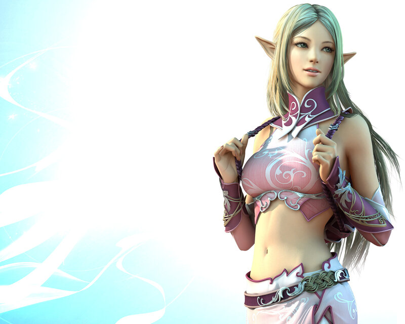 Elf Woman in Armor — Pink